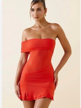 oh polly orange vinyl dress This orange, velvet devore mini dress is everything!   EKIN-SU x OH POLLY   1 launches ..  Sign up for exclusive  access via the link in bio! | Oh Polly